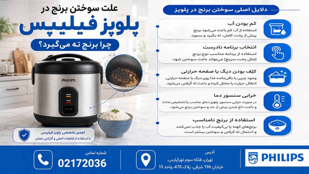 چرا برنج در پلوپز می سوزد ؟